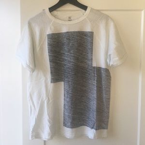 White and Grey Graphic Block T-shirt